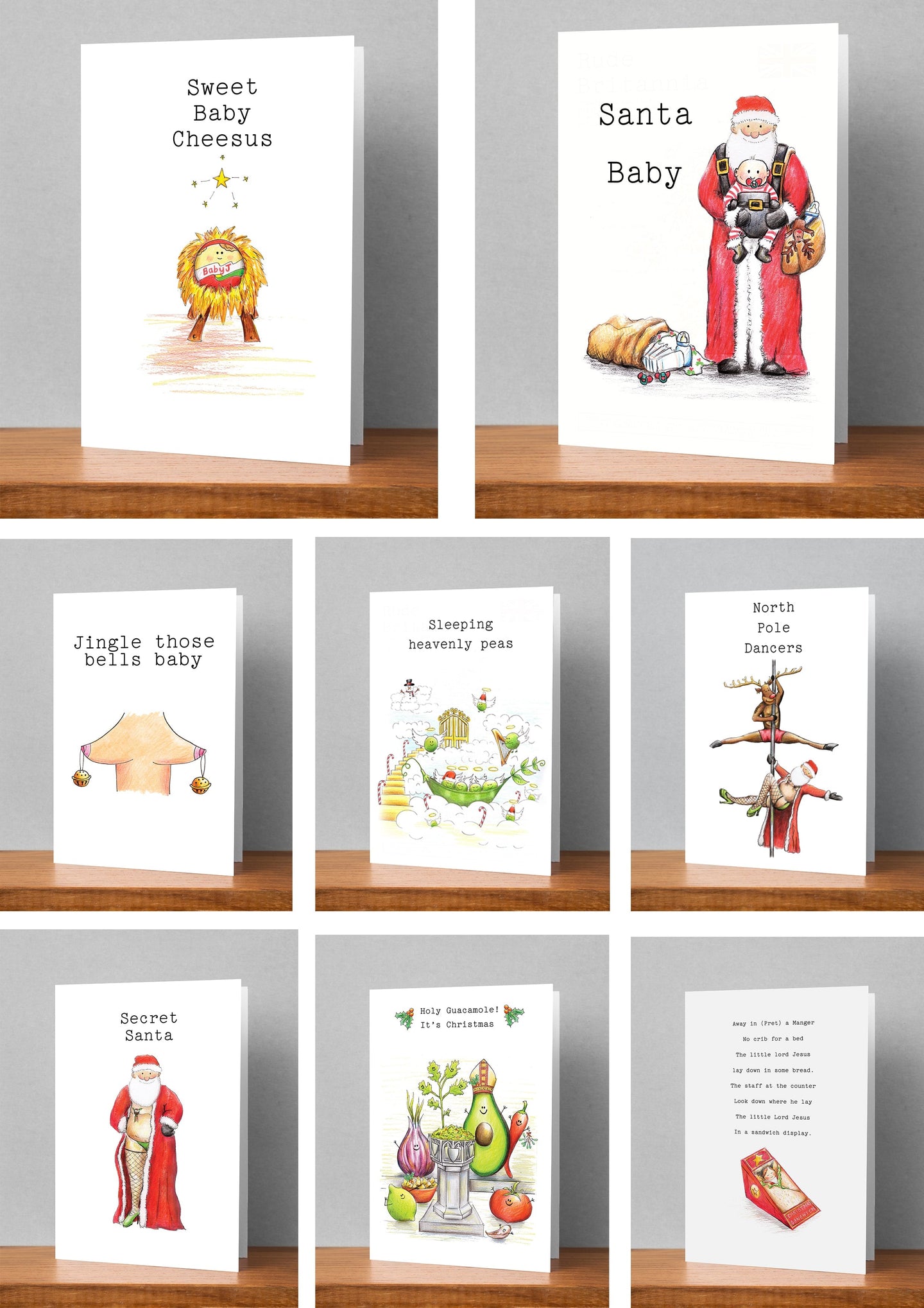 Multi Pack of 12 Christmas Cards - Large Lucy Hughes Creations 