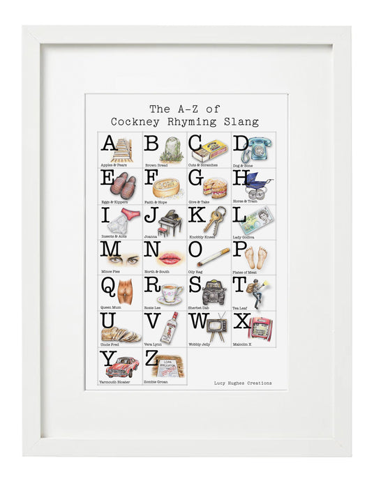 Cockney Rhyming Slang A-Z Print Lucy Hughes Creations 