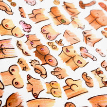 Load image into Gallery viewer, Gift Set; 'Boobs, bums and willies' tea towel & apron apron Lucy Hughes Creations