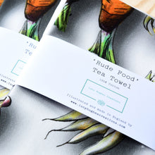 Load image into Gallery viewer, TEA TOWEL - ‘Rude Food’ Tea Towel (P&P included) apron Lucy Hughes Creations