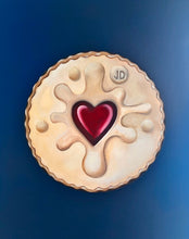 Load image into Gallery viewer, Large Jammie Dodger original painting 40cm diameter Lucy Hughes Creations 
