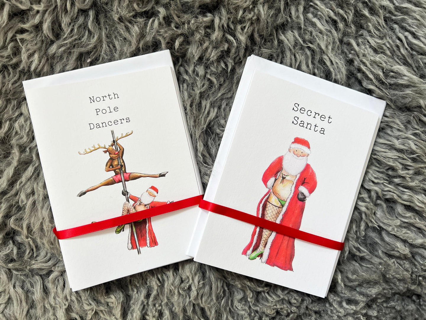 Mixed Multi Pack of 10 Christmas Cards (A6 size) NPD and Secret Santa Designs Lucy Hughes Creations 
