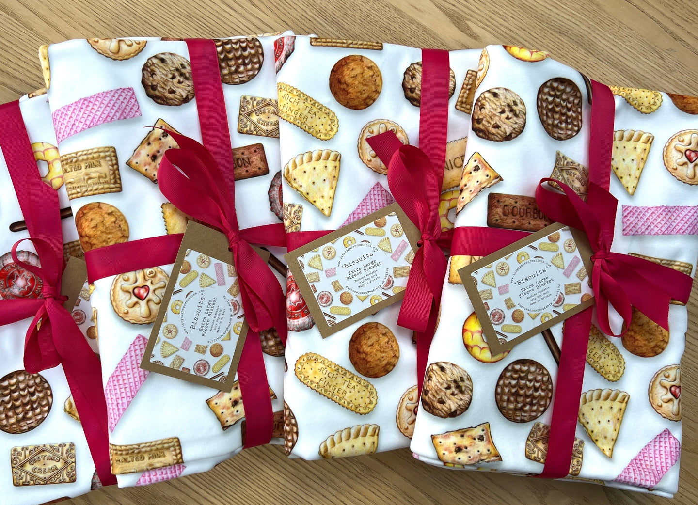 Biscuits Extra Large Fleece Blanket Lucy Hughes Creations 