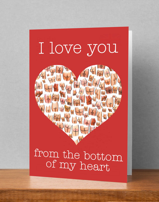 'Bottom of My Heart' Valentine's Day Card (Large / A5). Pre Order for delivery end of January. Greeting & Note Cards Lucy Hughes Creations 