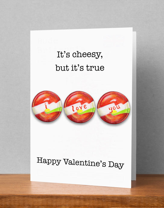 Cheesy But It's True' Valentine's Day Card (Large / A5). Pre Order for delivery end of January. Greeting & Note Cards Lucy Hughes Creations 