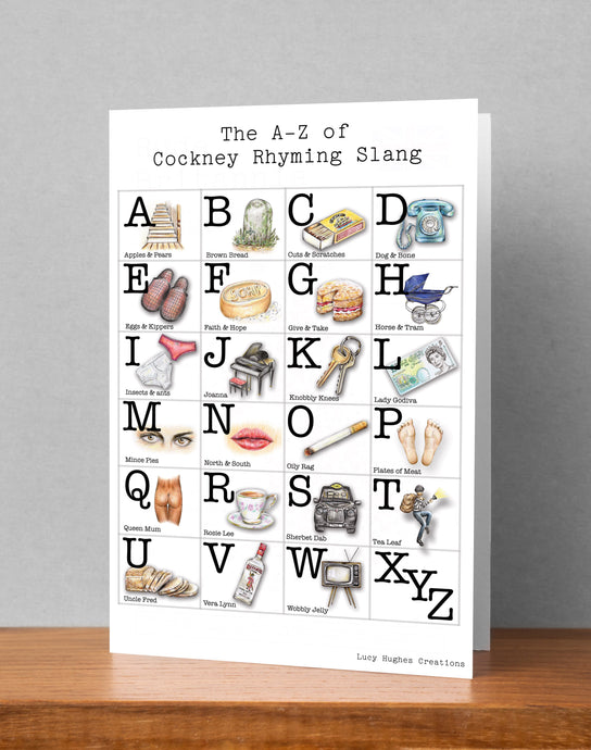 Cockney Rhyming Slang Card (Large / A5) Greeting & Note Cards Lucy Hughes Creations 