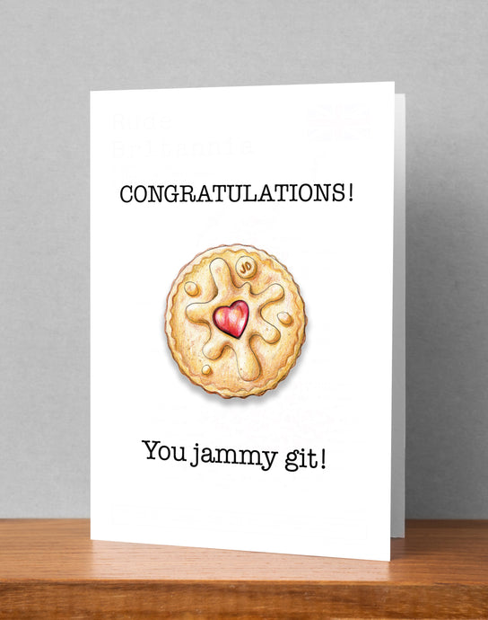 'Congratulations! You Jammy Git' Card (Large / A5) Greeting & Note Cards Lucy Hughes Creations 