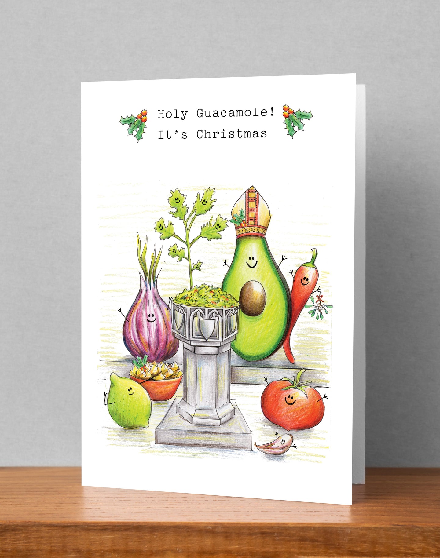 Holy Guacamole Christmas Card (Large / A5) Greeting & Note Cards Lucy Hughes Creations 