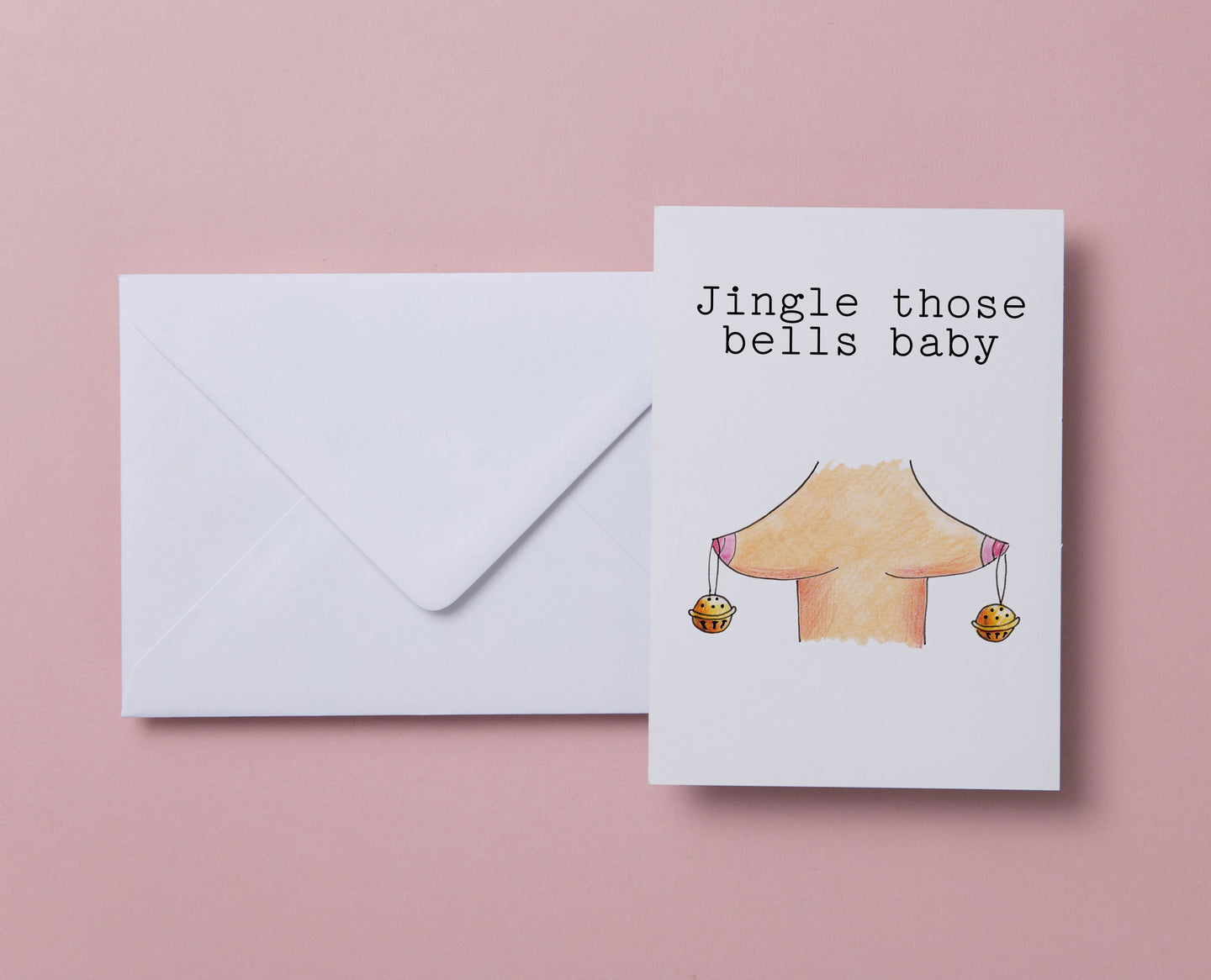 Jingle Bells Christmas Card (Large / A5) Greeting & Note Cards Lucy Hughes Creations 