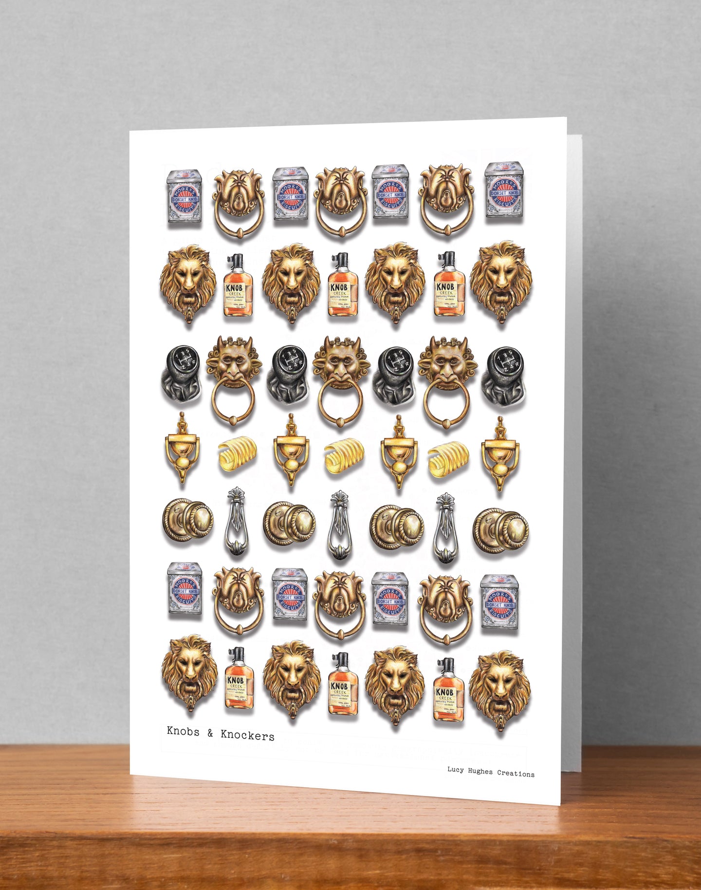 'Knobs & Knockers' Card (Large / A5) Greeting & Note Cards Lucy Hughes Creations 