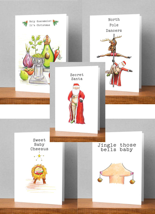 Mixed Multi Pack of 10 Christmas Cards (A6 size) Lucy Hughes Creations 