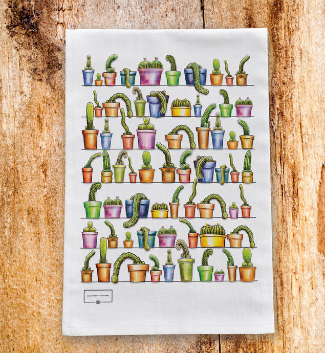 Peni Cacti Tea Towel (P&P included) // SOLD OUT // PRE ORDER FOR JAN 2022 tea towel Lucy Hughes Creations 