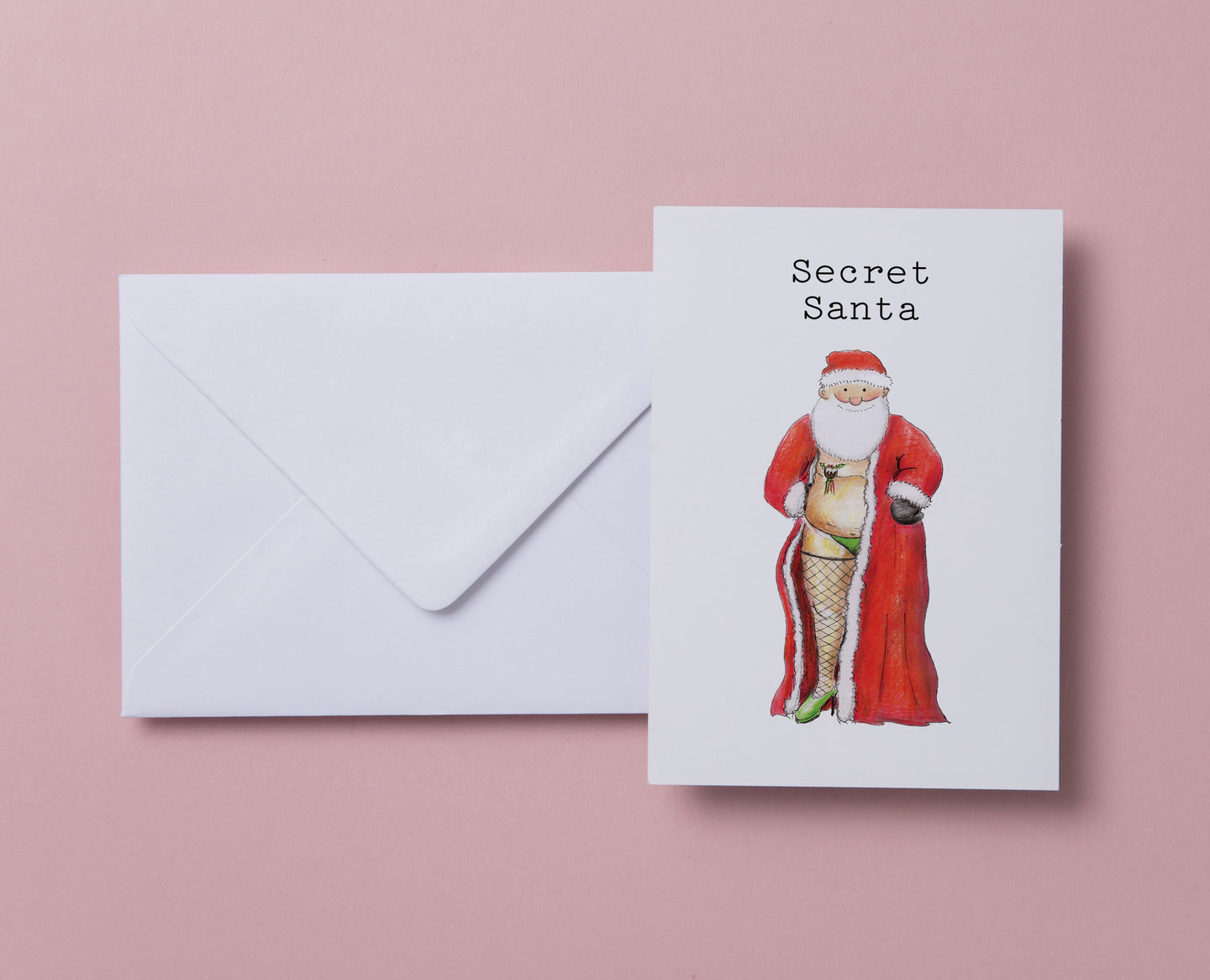 Secret Santa Christmas Card (Large / A5) Greeting & Note Cards Lucy Hughes Creations 