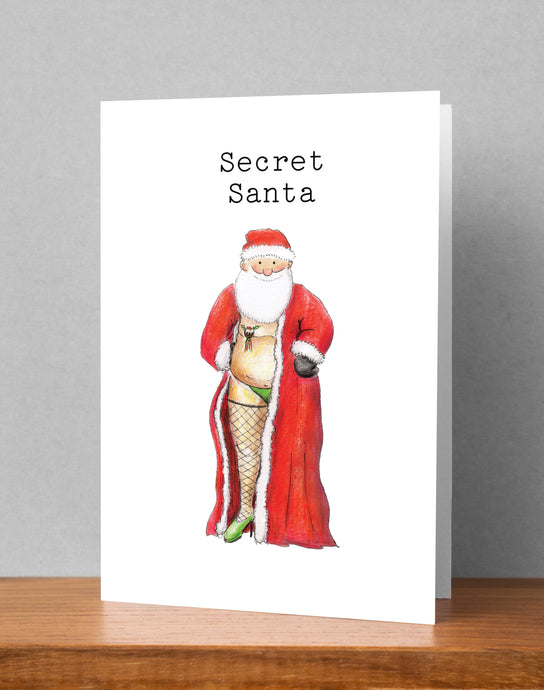 Secret Santa Christmas Cards (Large Size), Pack of 5 Lucy Hughes Creations 