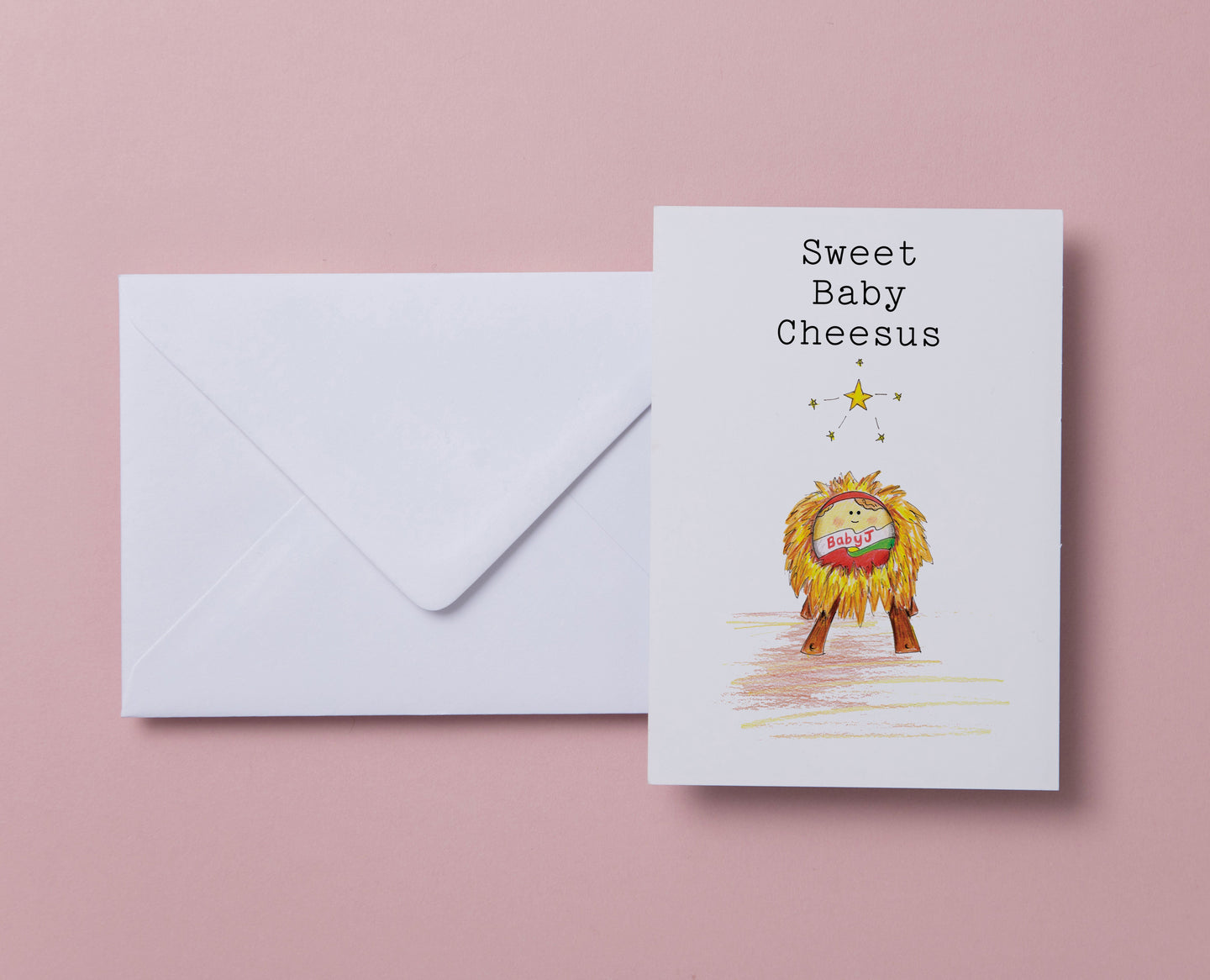 Sweet Baby Cheesus Christmas Card (Large / A5) Greeting & Note Cards Lucy Hughes Creations 