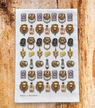 Load image into Gallery viewer, TEA TOWEL - ‘Knobs and Knockers’ Tea Towel (P&amp;P included) tea towel Lucy Hughes Creations 
