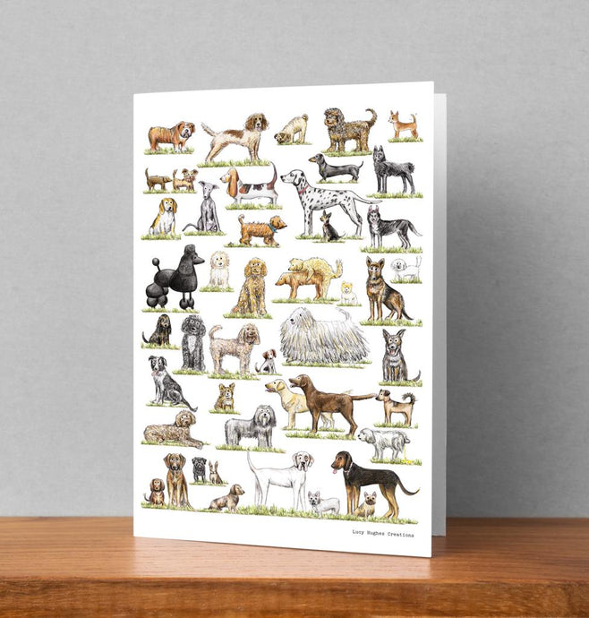 Woofers and Waggers Card (Large / A5) Greeting & Note Cards Lucy Hughes Creations 