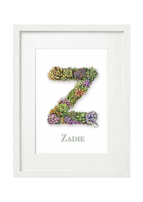 'Z' Alphabet Print Lucy Hughes Creations 